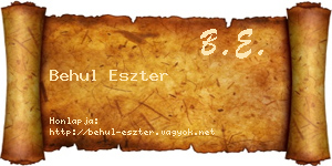 Behul Eszter névjegykártya